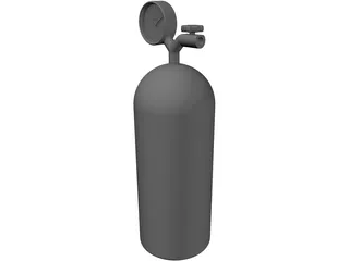Nitrous Oxide Cilinder 3D Model preview