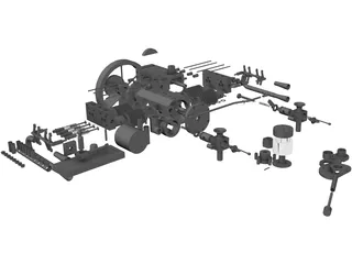 4-Cylinder Boxer Engine 3D Model preview