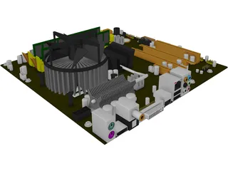 microATX Intel System Board 3D Model preview