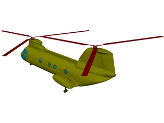 Boeing CH-46D Sea Knight 3D Model preview