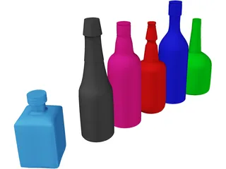 Bottles 3D Model preview