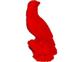 Eagle on Rock 3D Model preview