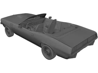 Plymouth Barracuda Cabrio (1970) 3D Model preview