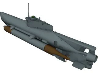 Seehund Midget Submarine 3D Model preview