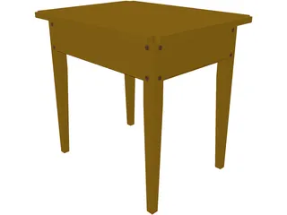 Table Colonial End 3D Model preview