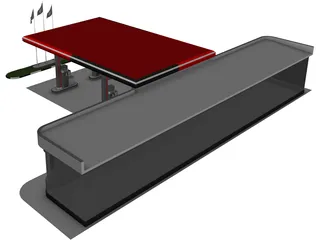 Gas Station 3D Model preview