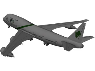 Boeing 747 PIA 3D Model preview