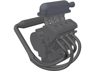 Yamaha R6 Engine 3D Model preview