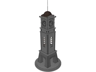 Civic Clock Tower 3D Model preview