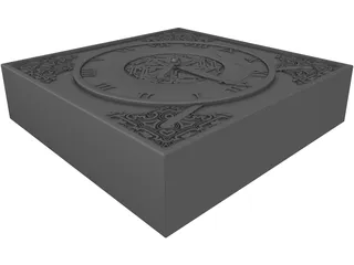 Antique Clock 3D Model preview