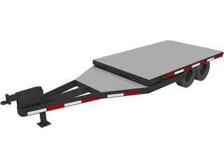 Flatbed Trailer 3D Model preview