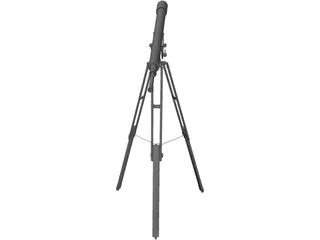 Brass Telescope on Stand 3D Model preview