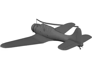 Dauntless Dive Bomber D 3D Model preview