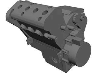 Yamaha R6 Engine (2003) 3D Model preview