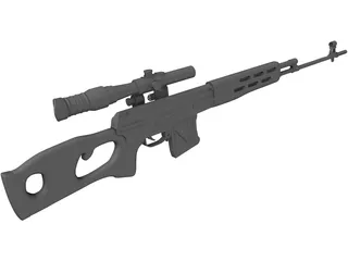 SVD Dragunov 3D Model preview