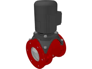 Screw Pump and Motor 3D Model preview