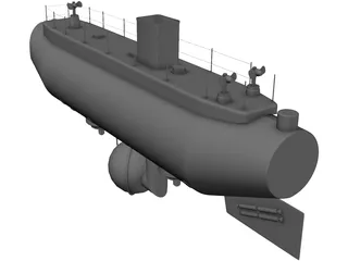 Trieste Submarine 3D Model preview