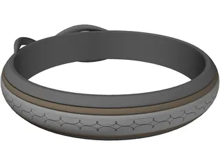 Platinum Engraved Ring 3D Model preview