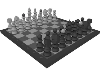 Chess Set 3D Model preview
