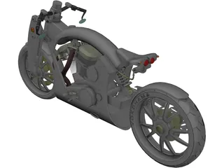 Motorcycle Yokohama 3D Model preview