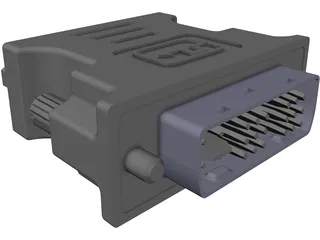 DVI-VGA Adaptor 3D Model preview