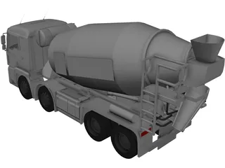 MAN TGA Beton Mixer 3D Model preview