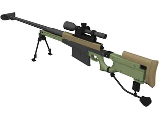 Sniper Rifle 3D Model preview