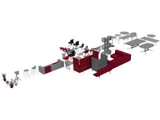 Furniture Set 3D Model preview