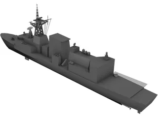 Halifax Class Frigate 3D Model preview