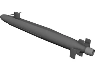 Le Triomphant class Missile Submarine 3D Model preview