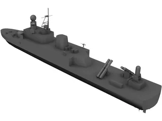 As-Siddiq class missile boat 3D Model preview