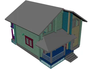 Wooden House 3D Model preview