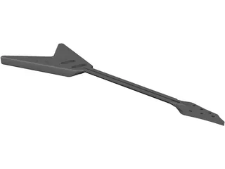 Flying V Neck Electric Guitar Body 3D Model preview
