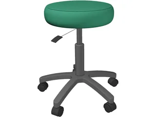 Exam Stool 3D Model preview