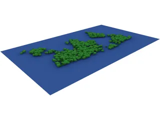 Digital World Map 3D Model preview