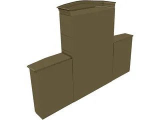 Wooden Shelf 3D Model preview