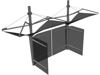 Bus Stop Shelter 3D Model preview