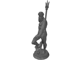 Neptune Statue 3D Model preview