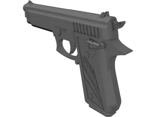 Beretta 9mm 3D Model preview