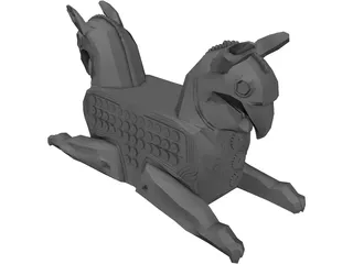 Huma Bird Ancient Persian Sculpture 3D Model preview