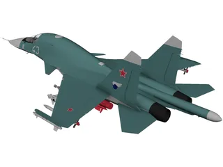 Sukhoi Su-34 Fullback 3D Model preview