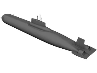 Nuclear Submarine 3D Model preview