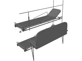 Rear Seats for Ambulance 3D Model preview