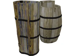 Grapes Baskets 3D Model preview