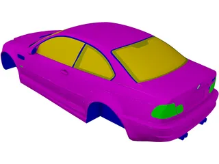 BMW M3 Body 3D Model preview