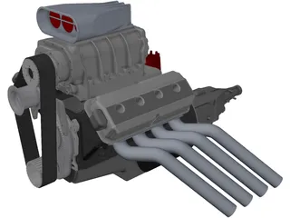 Hemi 392 Engine 3D Model preview