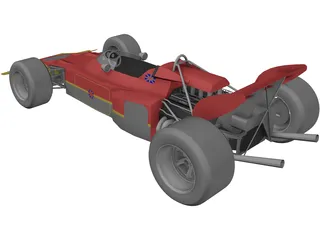 Lotus 72C F1 Car 3D Model preview
