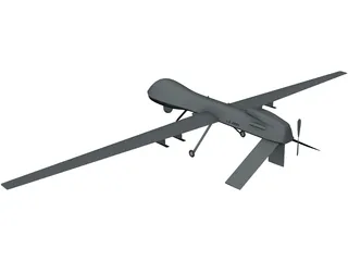 General Atomics MQ-1C Sky Warrior UAV 3D Model preview