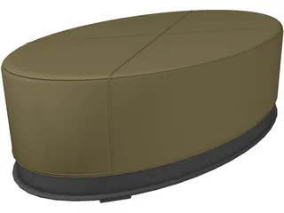 Oval Taburet 3D Model preview