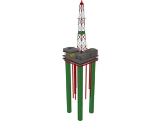 Oil Platform 3D Model preview
